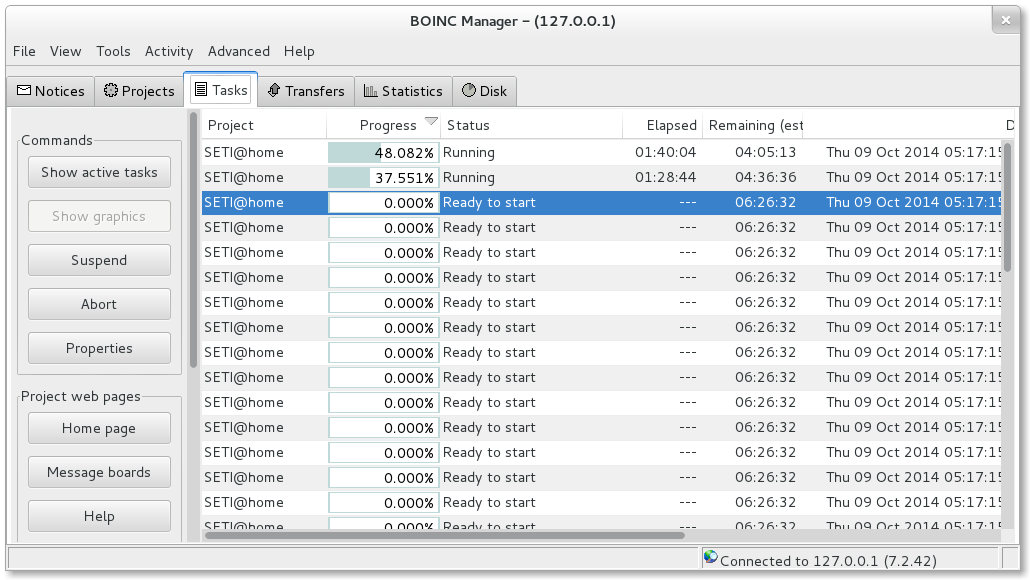 BOINC Manager Sample